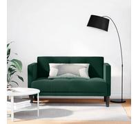 HETFTJN Divano a due posti in velluto verde scuro, 124 x 67 x 74,5 cm, con anima a molla, comodo piccolo mobile per soggiorno, camera dei ragazzi e ufficio
