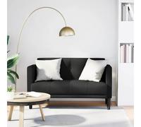 HETFTJN Divano a due posti nero, 124 x 67 x 74,5 cm, rivestimento in tessuto con combinazione di piume, design moderno, robusto e durevole, per soggiorno, camera da letto, camera dei ragazzi, ufficio