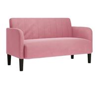 HETFTJN Divano a due posti rosa, 124 x 68 x 74 cm, rivestimento in velluto espanso e piuma, mini divano con struttura in compensato, 110 kg per seduta, robusto piccolo mobile per soggiorno, camera dei