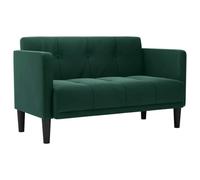 HETFTJN Divano a due posti, verde scuro, 124 cm, compatto a 2 posti, in velluto con braccioli in compensato, elegante divano per soggiorno, sala lettura e ufficio, portata fino a 220 kg