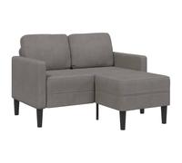 HETFTJN Divano angolare in lino, 125 x 118 cm, con chaise longue, grigio chiaro, divano letto a due posti, piccolo, salvaspazio, robusto telaio in legno per soggiorno, camera dei ragazzi