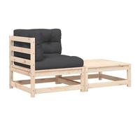 HETFTJN Divano angolare in pino 140 x 70 x 67 cm, con cuscino Oxford e sgabello, mobili per balcone/terrazze, modulare espandibile