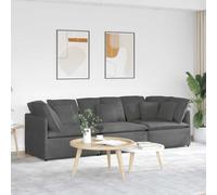 HETFTJN Divano angolare modulare, grigio scuro, tessuto in corda, 300 x 100 x 64 cm, moderno divano letto con telaio in metallo, grande salotto per soggiorno, balcone, camera degli ospiti