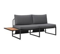 HETFTJN Divano da Giardino 2 Posti in Acciaio Antracite 200,5x70x85,5 cm | Panca per due persone con cuscini inclusi. Arredo moderno per momenti di relax in terrazzo, patio e giardino.