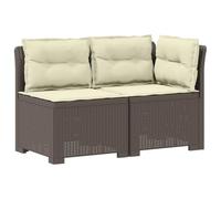 HETFTJN Divano da Giardino 2 Posti Modulare in PP Effetto Rattan Grigio