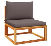 HETFTJN Divano da giardino, 65 x 65 x 65 x 65 cm, in legno di acacia e polietilene, grigio, resistente alle intemperie, con imbottitura rimovibile per balcone e terrazza