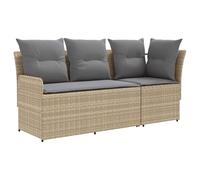 HETFTJN Divano da Giardino Componibile in Rattan PE con Cuscini 2 Pz