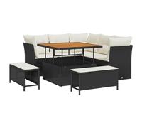 HETFTJN Divano da giardino per esterni, 100 x 100 x 71 cm, in rattan sintetico, resistente alle intemperie, con spazio per giardino, balcone, terrazza e piccoli luoghi di ritiro