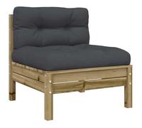 HETFTJN Divano da giardino senza braccioli 63 x 63 cm in legno di pino impregnato con imbottitura color antracite Mobili moderni da balcone per piccole terrazze e salone in giardino