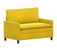 HETFTJN Divano giallo da 126 cm, a 2 posti, in velluto, moderno, imbottito, con telaio in metallo e braccioli, per soggiorno, camera da letto e studio, piccolo divano in velluto per 2 persone