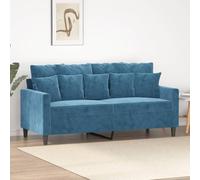 HETFTJN Divano in velluto a 2 posti, colore blu, 158 x 77 x 80 cm, piccolo divano letto dal design moderno, robusto telaio in metallo, comodo per soggiorno, camera dei ragazzi e ufficio