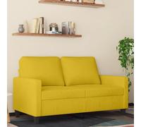 HETFTJN Divano in velluto a 2 posti, giallo, 138 x 77 x 80 cm, imbottito, con struttura in metallo, moderno, piccolo divano per soggiorno, camera dei ragazzi, balcone e ufficio
