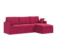 HETFTJN Divano in velluto rosso vinaccia, 228 x 134 x 80 cm, divano a due posti con telaio in metallo, comodo e robusto, per piccoli soggiorni, camera da letto, ufficio