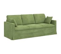 HETFTJN Divano in velluto verde chiaro 198 x 78 x 80 cm con gambe in plastica nera, struttura in metallo e design ergonomico per piccoli soggiorni, camere da letto o camera dei ragazzi
