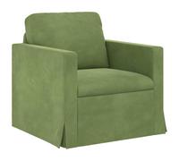 HETFTJN Divano in velluto verde chiaro 78 x 78 x 80 cm con gambe in plastica nera Mobili moderni imbottiti con design ergonomico per Living Room Bedroom Studio, piccolo divano con larghezza seduta 60