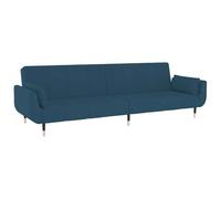 HETFTJN Divano letto blu velluto 220x84,5 cm con schienale regolabile a due posti, 2 cuscini inclusi, gambe in metallo resistenti, design moderno per soggiorno, camera degli ospiti e piccoli spazi