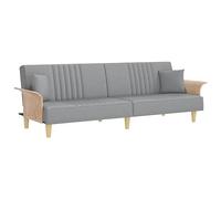 HETFTJN Divano letto con braccioli, in tessuto grigio chiaro, divano letto a 3 posti con schienale regolabile e 2 cuscini, moderno letto per gli ospiti per soggiorno e camera degli ospiti, 224 x 89 x