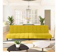 HETFTJN Divano letto in velluto giallo a 2 posti, 200 x 84,5 cm, schienale inclinabile, letto 200 x 100 cm, per soggiorno, gioventù, ufficio e piccoli spazi