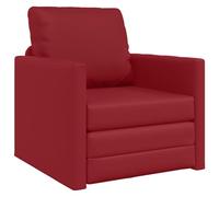 HETFTJN Divano Letto Singolo Convertibile 60cm in Ecopelle Rosso Vino