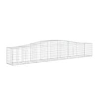 HETFTJN Gabbioni con arco alto, set da 2 pezzi, 400 x 50 x 60/80 cm, in ferro zincato da 3,5 mm, robusto cestino per gabbioni come protezione da sguardi indiscreti e viticci, design moderno per