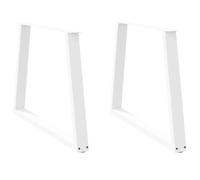 HETFTJN Gambe da tavolo da pranzo a forma di V, bianco, 100 x 72-73 cm, in acciaio verniciato a polvere, moderne, con piedini regolabili in altezza, per soggiorno, sala da pranzo, ufficio