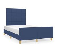 HETFTJN Giroletto Imbottito 120x200 cm Tessuto Blu con Testiera | Struttura per letto una piazza e mezza in tessuto traspirante blu con testiera regolabile per la camera da letto.
