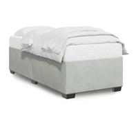 HETFTJN Giroletto Singolo 90x200 cm in Velluto Grigio Chiaro | Struttura letto una piazza con doghe in legno e rivestimento morbido, ideale per arredare con stile la camera da letto.