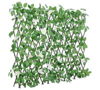 HETFTJN Griglia per tralicci con edera artificiale espandibile, 186 x 30 cm, in legno PVC, per balcone, terrazza o giardino, come privacy e decorazione