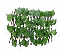 HETFTJN Griglia per tralicci con foglie artificiali espandibile da 40 x 30 a 180 x 20 cm, in legno e PVC, per giardino, balcone e terrazza