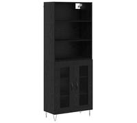 HETFTJN Highboard - Credenza moderna in legno con gambe a forcina in ferro, per sala da pranzo e corridoio, 2 pezzi, 69,5 x 32,5 x 180 cm