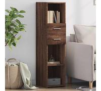 HETFTJN Highboard in effetto rovere marrone, 30 x 42,5 x 124 cm, materiale in legno con forma senza tempo, molto spazio e robusta struttura in legno per soggiorno, corridoio o camera da letto