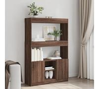 HETFTJN Highboard marrone effetto rovere 92 x 33 x 140 cm in legno con ampio spazio come libreria o armadio per soggiorno, ufficio e camera da letto