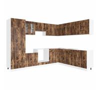 HETFTJN Kalmar - Set di armadi da cucina in legno da 14 pezzi, 283,7 kg, con mobiletto angolare da 80 x 46 x 207 cm, design moderno, robusto e facile da pulire, per cucina, sala da pranzo