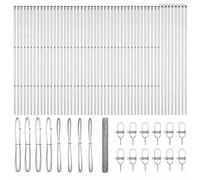 HETFTJN Kit Recinzione da Esterno in Acciaio Zincato con Pali, 100x1,4m