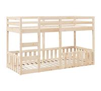 HETFTJN Letto a castello 80 x 200 cm, in legno massiccio, salvaspazio, con scaletta e protezione anticaduta per bambini, camera dei ragazzi, camera degli ospiti