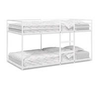 HETFTJN Letto a castello 90 x 190 cm, bianco in acciaio, design moderno, robusto e durevole, con protezione anti-caduta e scala integrata, salvaspazio, per bambini, ospiti, camera da letto