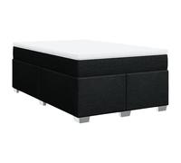 HETFTJN Letto a molle, 120 x 190 cm, colore nero, telaio in tessuto, materasso a molle insacchettate, cuscino medio, traspirante, piedini per letto in pino moderno, letto singolo