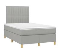 HETFTJN Letto a molle, 120 x 190 cm, grigio chiaro, tessuto a molle insacchettate, materasso e topper, testiera regolabile, camera dei ragazzi, camera degli ospiti, divano letto per un soggiorno
