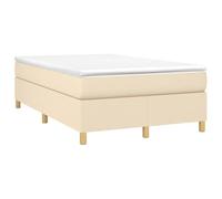 HETFTJN Letto a molle, 120 x 190 cm, set completo con materasso a molle insacchettate e topper, letto imbottito in crema, sistema di sonno con rete a doghe per camera da letto