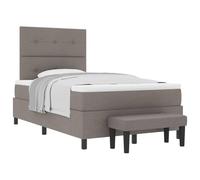 HETFTJN Letto a Molle 120x200 cm con Testiera e Materasso, Talpa, Set 5 Pz | Imbottitura traspirante e molle insacchettate per la camera da letto. Testiera regolabile su 2 altezze con panchina inclusa.