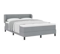HETFTJN Letto a Molle 140x200 cm Tessuto Grigio Chiaro con Materasso | Struttura imbottita con testiera regolabile e materasso insacchettato per il massimo comfort nella tua camera da letto.