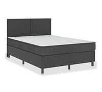 HETFTJN Letto a molle, 160 x 200 cm, elegante letto imbottito con materasso a molle con coprimaterasso, struttura in MDF e metallo, mobili per camera da letto, grigio scuro, per notti riposanti