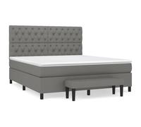 HETFTJN Letto a molle 160 x 200 cm, grigio scuro, in tessuto, con molle insacchettate, altezza regolabile, design moderno, per camera da letto, camera degli ospiti, camera dei ragazzi