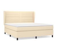 HETFTJN Letto a molle 160 x 200 cm, in tessuto resistente, con testiera regolabile in altezza e materasso a molle insacchettate per un comfort ergonomico in camera da letto o camera degli ospiti