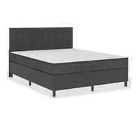 HETFTJN Letto a molle, 180 x 200 cm, grigio scuro, elegante letto matrimoniale con materasso a molle e topper rimovibile, robusto telaio in MDF e metallo, comodo letto imbottito
