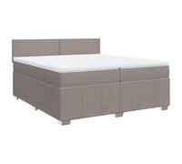HETFTJN Letto a molle, 200 x 200 cm, colore tortora, letto matrimoniale con materasso a molle insacchettate e topper, letto imbottito con testiera regolabile in altezza, mobili per camera da letto in