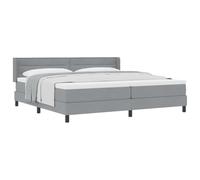 HETFTJN Letto a molle 200 x 200 cm, grigio chiaro, con materasso e testiera regolabile in poliestere e pino massiccio, design moderno, robusto e durevole, per camera da letto e camera degli ospiti
