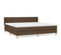 HETFTJN Letto a molle 200 x 200 cm, marrone scuro, in tessuto, design moderno, con testiera regolabile in altezza, materasso medio duro per camera da letto, camera dei ragazzi e camera degli ospiti