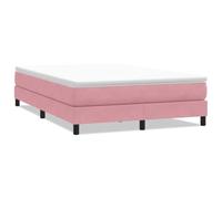 HETFTJN Letto a molle in velluto rosa, 140 x 220 cm, senza materasso, struttura moderna con rete a doghe, gambe stabili, comfort per il sonno per la camera dei ragazzi e degli ospiti