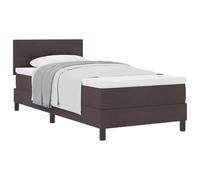 HETFTJN Letto a molle marrone scuro, 100 x 200 cm, in tessuto, design moderno, con materasso e rete a doghe, robusto e durevole, per camera da letto, camera degli ospiti, camera dei ragazzi
